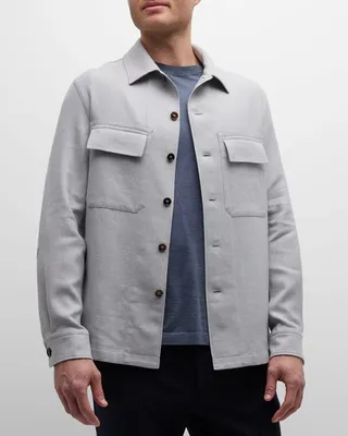 Men's Cashmere-Linen Overshirt