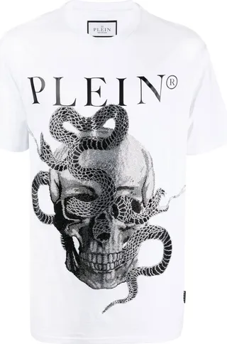 Snake-print short-sleeve T-shirt