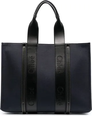 Woody Large denim tote bag