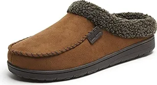 Dearfoams Men's Brendan Microfiber Suede Clog Slipper