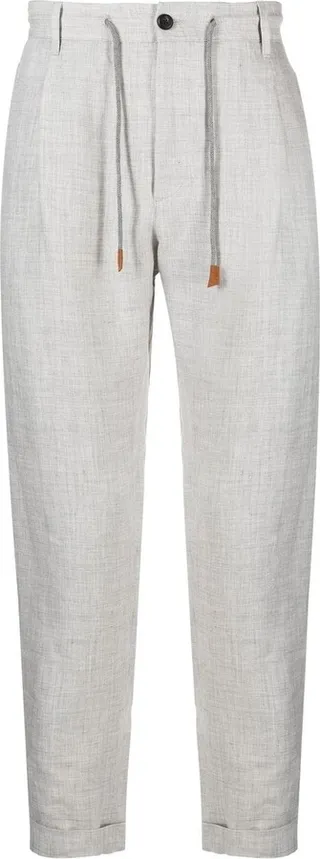 Tapered-Leg Cropped Trousers