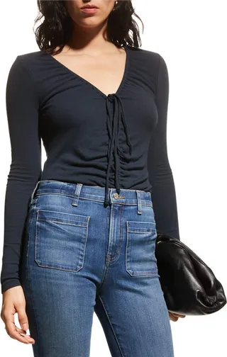 Behati Ruched V-Neck Top