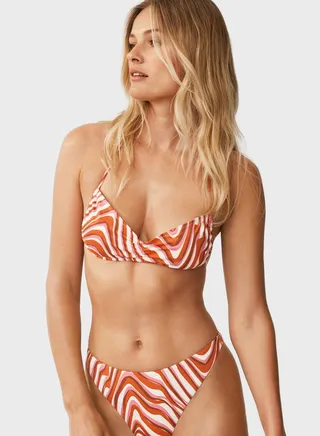 High Leg Printed Bikini Bottom