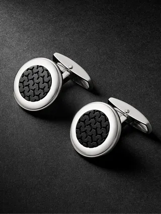Mille Miglia Stainless Steel and Rubber Cufflinks