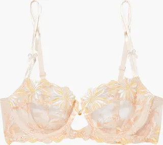 Fleur Aphrodite embroidered tulle underwired balconette bra
