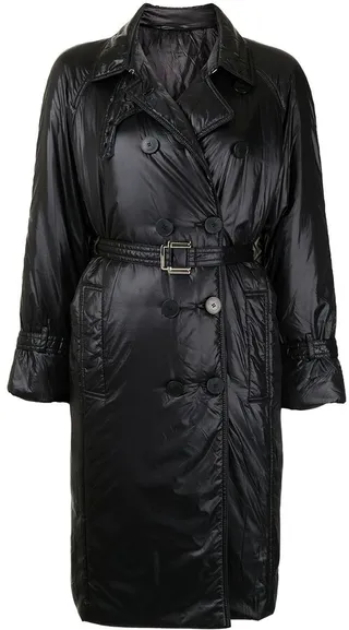Double-Breasted Belted Trench Coat