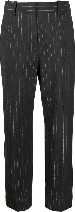 Pinstripe Tailored Cropped Trousers