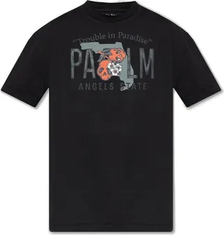 Palm Angels Logo Printed Crewneck T-Shirt