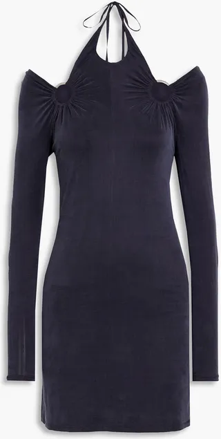 Cutout cupro-blend mini dress