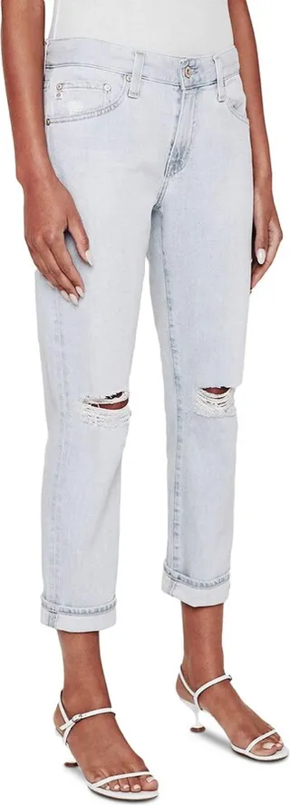 Ex-Boyfriend Womens Denim Distressed Slim Jeans