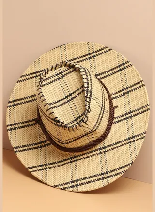 Casual Checkered Fedora Hat For Women