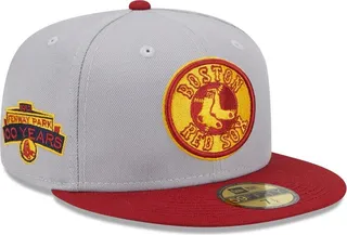 Men's New Era Gray and Red Boston Red Sox Navy Undervisor 59FIFTY Fitted Hat