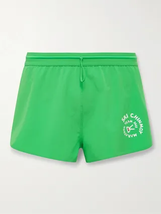 + Sri Chinmoy Centre Mula Slim-Fit Logo-Print Stretch-Shell Shorts