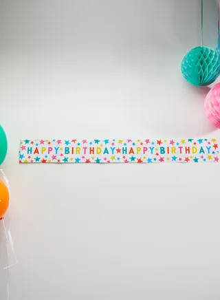 Birthday Brights Star Paper Banner, 1M, 2Pk.
