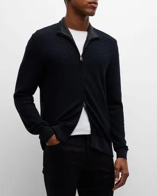 Men's Wool-Cashmere Full-Zip Sweater