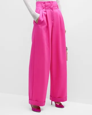 Frankie Pleated Wide-Leg Trousers