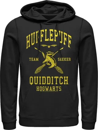 Men's Harry Potter Hufflepuff Quidditch Seeker Pull Over Hoodie - Black - Medium