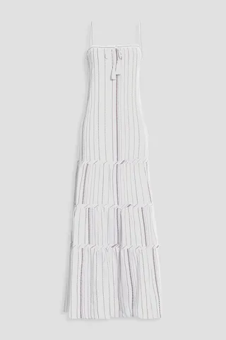 Fran embroidered cotton-voile maxi dress