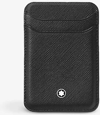 Black Sartorial Logo-embellished Grained-leather Iphone Wallet