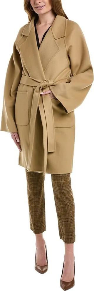 Michael Kors Collection Melton Wool Bathrobe Coat