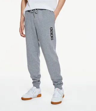 Aeropostale Men's Block Box Logo Heritage Jogger Sweatpants