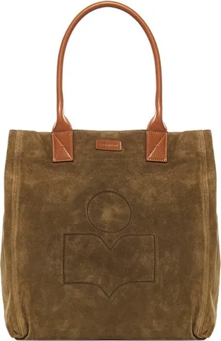 Isabel Marant Logo Patch Velvet Tote Bag