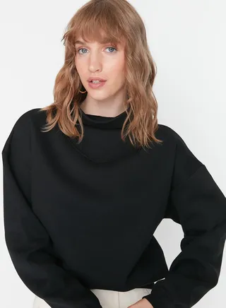 High Neck Knitted Sweatshirt