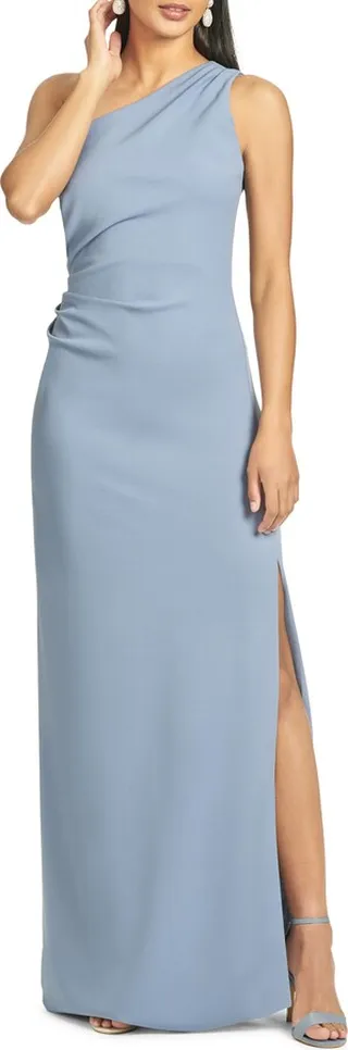 Cece One-Shoulder Stretch Crepe Gown