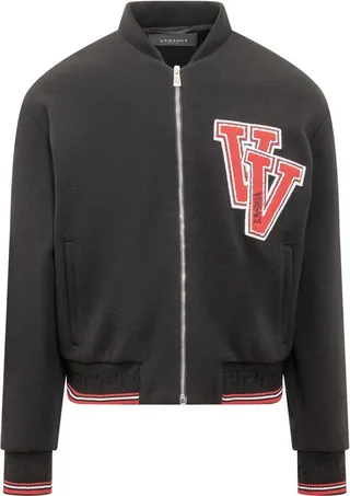 Logo Patch Zip-up Bomber Jacket