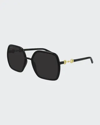 Oversized Geometric Injected Plastic Sunglasses