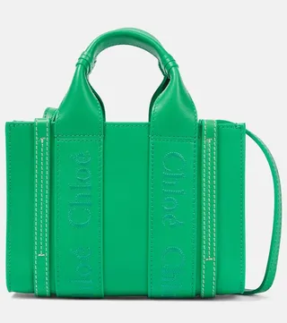 Woody Mini leather tote bag