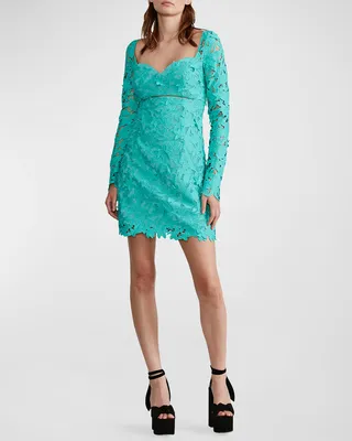 Guipure Lace Sweetheart Mini Dress