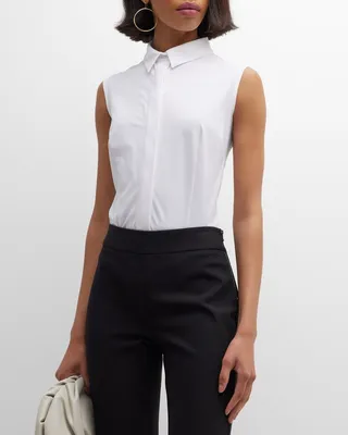Classic Sleeveless Button-Front Bodysuit