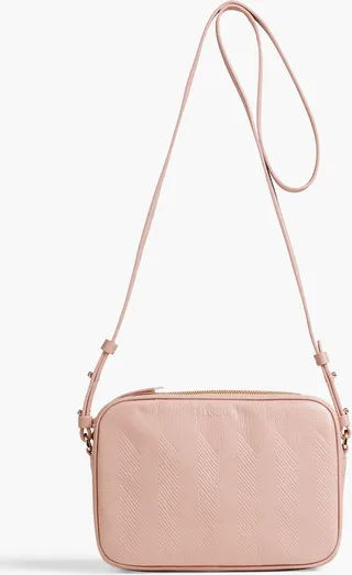 Embossed pebbled-leather shoulder bag