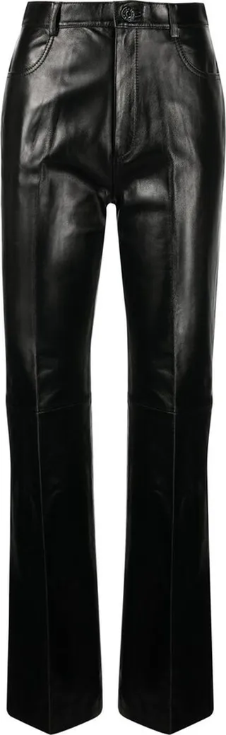 Dumont straight-leg leather trousers
