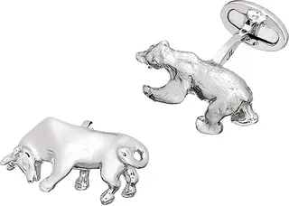 Sterling Silver Bull & Bear Cufflinks