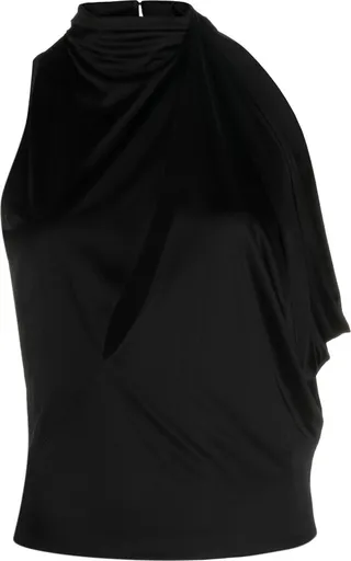VERSACE- Draped Cut-out Blouse