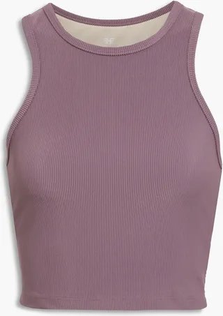 Cropped ribbed jersey tank