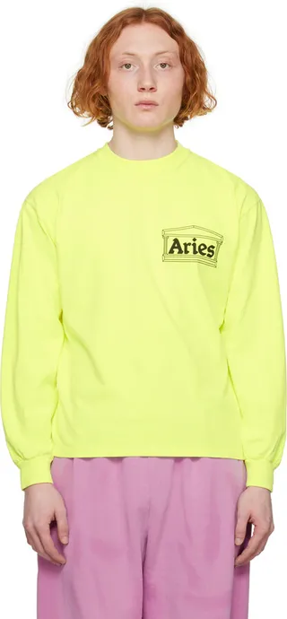 Aries Yellow Temple Long Sleeve T-Shirt