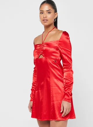 Halter Neck Cut Out Detail Dress