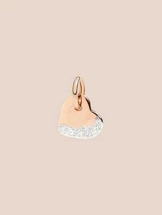 Dodo Heart pendant in 9 kt rose gold and diamonds