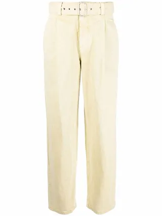 Pleat-Detail Straight-Leg Trousers