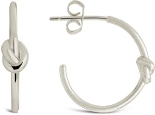 Sterling Silver Love Knot Open Hoop Earrings