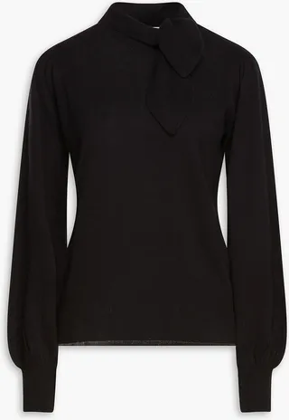 Knotted cashmere turtleneck sweater