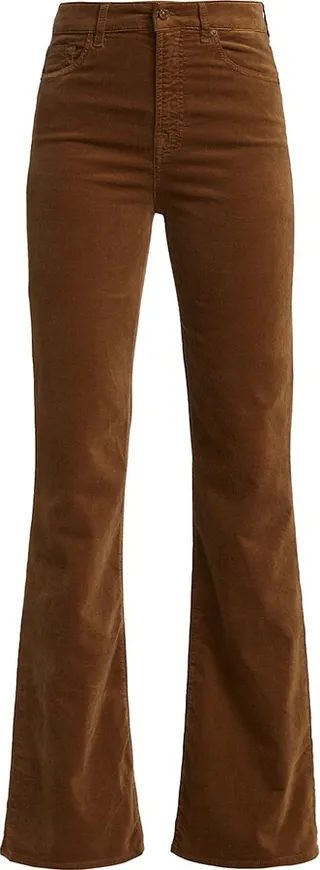Lisha Velvet High-Rise Boot-Cut Jeans