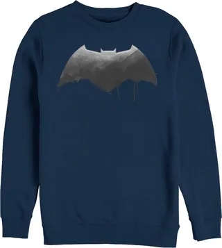 Men's Zack Snyder Justice League Batman Silver Logo Sweatshirt - Navy Blue - X Large