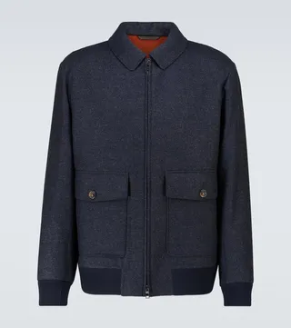 Wool and cashmere-blend bomber jacket