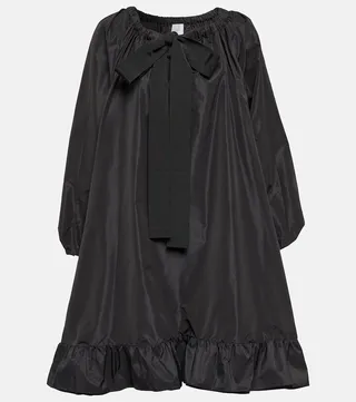Tie-neck faille minidress