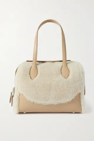 Loro Piana - Happy Day Micro Leather And Cashmere And Silk-blend Fleece Tote - Cream