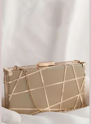 Textured Party Regular Clutch Bag with Push Lock For Women